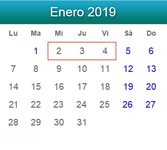 calendario 2019 con semana fiscal